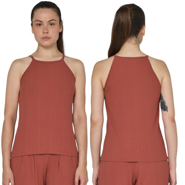 Geripptes Tanktop mit integriertem BH RAMONA