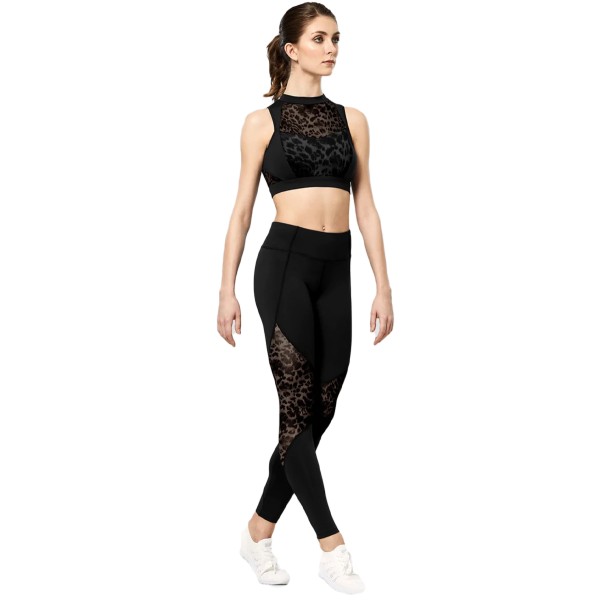 7/8 legging with floral mesh panels FP5223