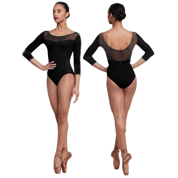 Ladies 3/4 sleeve velvet leotard INDY