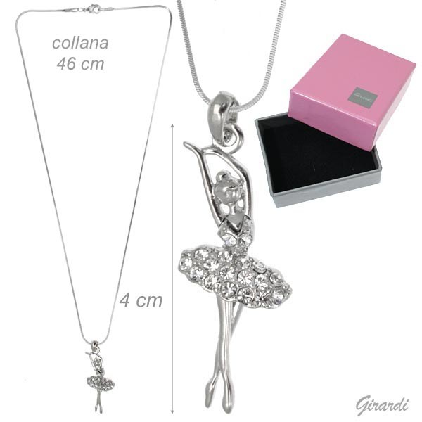 Halskette mit Anhänger Ballerina Zirconia 4 cm