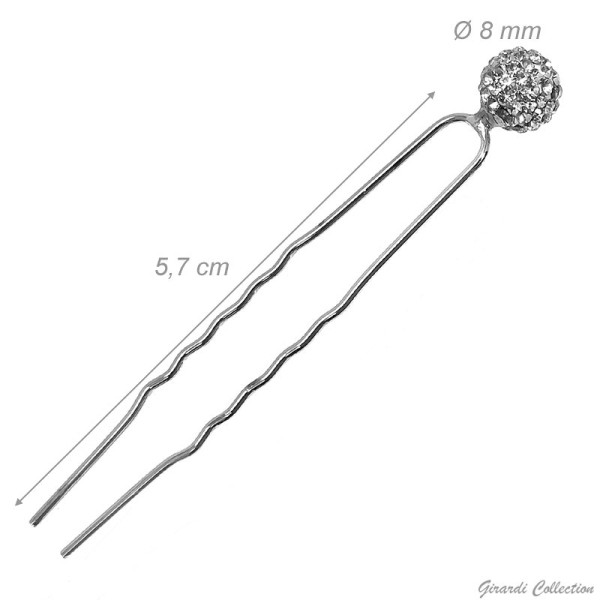 U-shaped Hair Pin DISCO-BALL with RHINSTONES