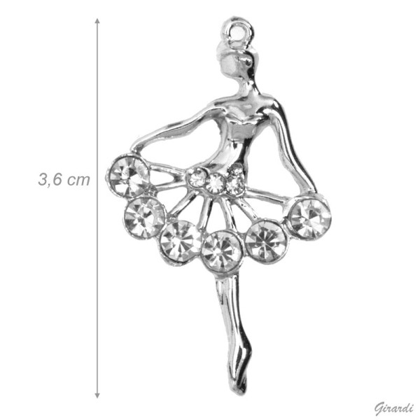 Ballerina Pendant with Rhinestone Skirt