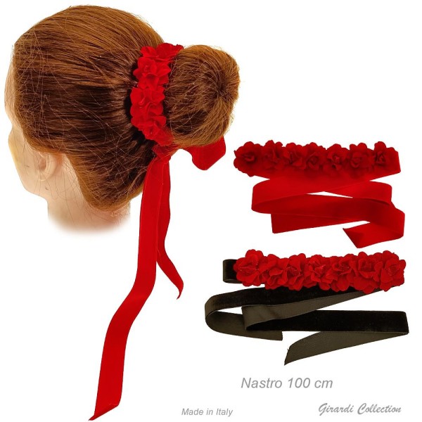 Velvet Hair Band with Flower Decoration